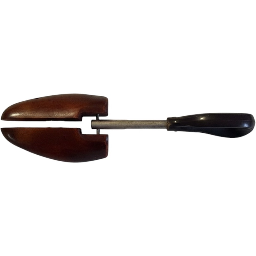 Vintage Wood Shoe Tree Split Toe Metal Rod US Patent 1599900 DES 98180 Single